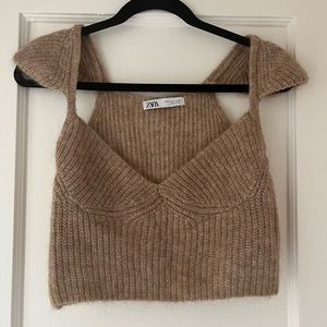 Zara Brown Sweater Tank - Size Small